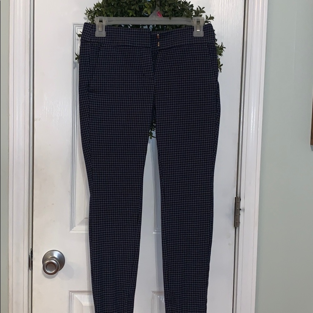Loft Black & Blue Gingham dress pants